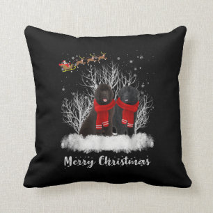 Santa Newfoundland Couple Merry Kersthond Gift Kussen