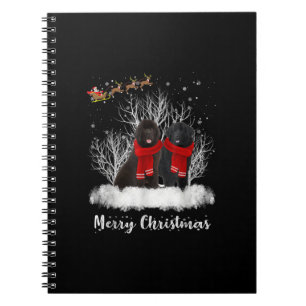 Santa Newfoundland Couple Merry Kersthond Gift Notitieboek