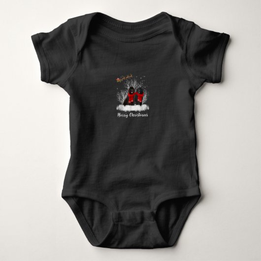 Santa Newfoundland Couple Merry Kersthond Gift Romper (Voorkant)