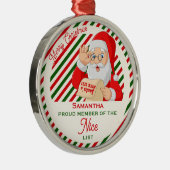 Santa Nice Lijst Trots Lid Medaille Kerstmis Metalen Ornament (Rechts)