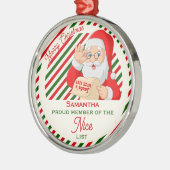 Santa Nice Lijst Trots Lid Medaille Kerstmis Metalen Ornament (Links)