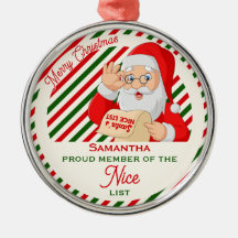 Santa Nice Lijst Trots Lid Medaille Kerstmis