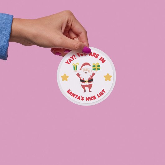 Santa Nice List Kerst sticker