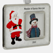 Santa Nice List Snowflake Photo Ornament (Rechts)