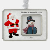 Santa Nice List Snowflake Photo Ornament (Voorkant)