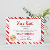 Santa Nice Officiële lijst Certificaat Kaart (Staand voorkant)