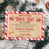 Santa Nice Officiële lijst Certificaat Kaart