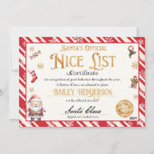 Santa Nice Officiële lijst Certificaat Kaart (Voorkant)