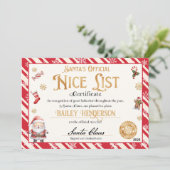 Santa Nice Officiële lijst Certificaat Kaart (Staand voorkant)