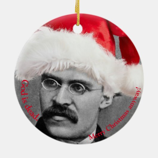 Santa Nietzsche Atheïst Ornament (Achterkant)
