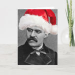 Santa Nietzsche grappige kerstkaart Feestdagen Kaart<br><div class="desc">Een zachte lach voor zachtaardige atheïsten die nog steeds van Kerstmis houden. "God is dood. Vrolijk kerstfeest toch!" Een van onze best verkochte objecten.
Verplaatst van de opslag van de "Versie van de Marge"naar Literaire Lasten.</div>