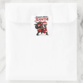 Santa Ninja in Stealth Mode Kerst Grafisch Vierkante Sticker (Tas)