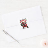 Santa Ninja in Stealth Mode Kerst Grafisch Vierkante Sticker (Envelop)
