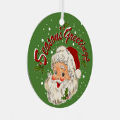 Santa No. 1 Metalen Ornament (Voorkant Rechts)