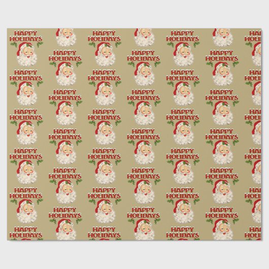 Santa No 2 Happy Holidays Cadeaupapier (Vlak)