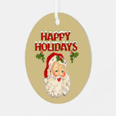 Santa No. 2 Metalen Ornament (Voorkant links)