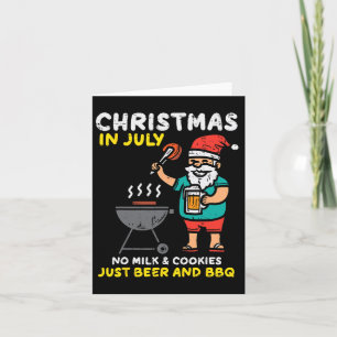 Santa No Milk Cookies Bbq Funny Kerstmis in Kaart
