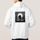 Santa Noir – Black & White Santa with Red Glow  Hoodie (Achterkant)