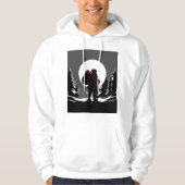 Santa Noir – Black & White Santa with Red Glow  Hoodie (Voorkant)
