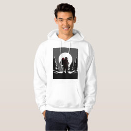 Santa Noir – Zwarte en Witte Kerstman met Rode Glo Hoodie