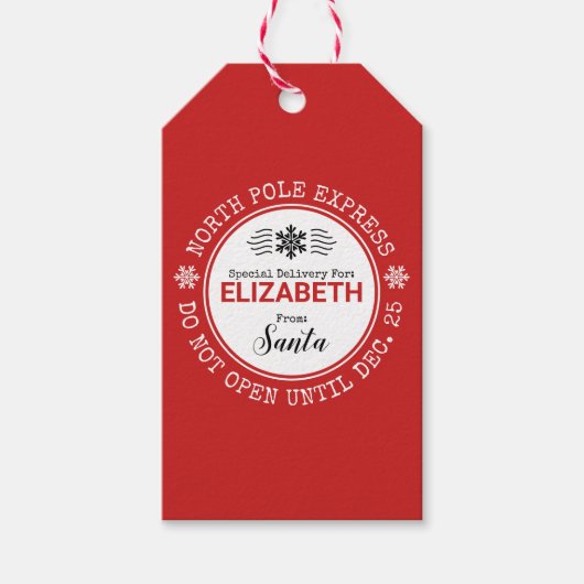 Santa Noordpool Kerst Speciale Levering Cadeaulabel (Voorkant)