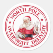 Santa Noordpool Levering Ronde Sticker (Voorkant)