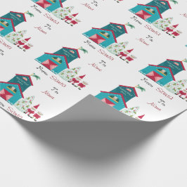 Santa Noordpool-mail naar en van naam Cadeaupapier