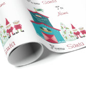  Santa Noordpool-mail naar en van naam Cadeaupapier (Rol Hoek)