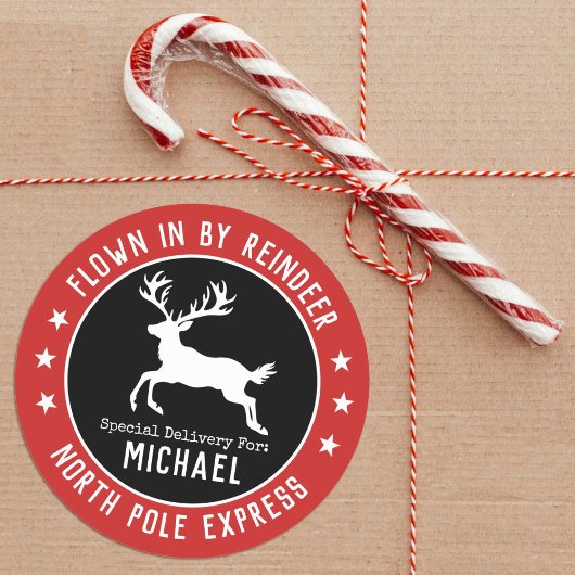 Santa Noordpool Rendier Kerst sticker