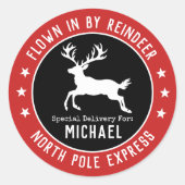 Santa Noordpool Rendier Kerst sticker (Voorkant)