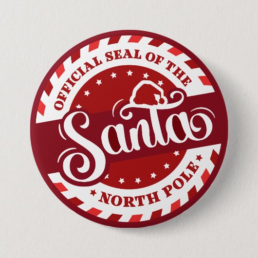 Santa Noordpool Ronde Button 7,6 Cm (Voorkant)