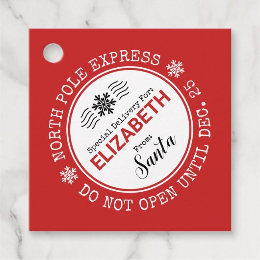 Santa Noordpool Speciale levering Kerstmis Bedankjes Labels (Voorkant)