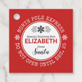 Santa Noordpool Speciale levering Kerstmis Bedankjes Labels (Voorkant)