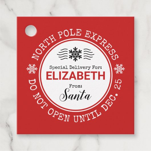 Santa Noordpool Speciale levering Kerstmis Bedankjes Labels (Voorkant)
