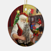 Santa - Noorse Boskat Keramisch Ornament (Links)