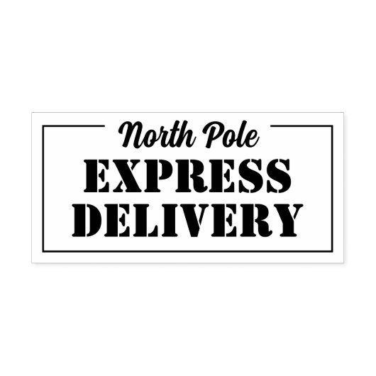Santa North Pole Express-levering Rubberstempel (Afrduk)