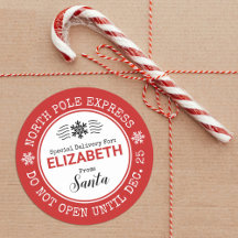 Santa North Pole Kerst sticker