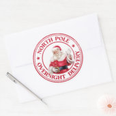 Santa North Pole Overnight Delivery Ronde Sticker (Envelop)