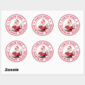 Santa North Pole Overnight Delivery Ronde Sticker (Vel)