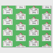 Santa North Pole Special Delivery Personalized Kin Cadeaupapier (Vlak)