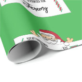 Santa North Pole Special Delivery Personalized Kin Cadeaupapier (Rol Hoek)