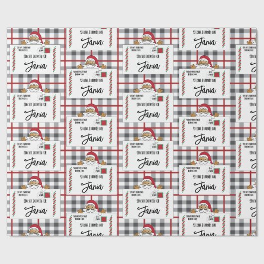 Santa North Pole Special Delivery Personalized Kin Cadeaupapier (Vlak)