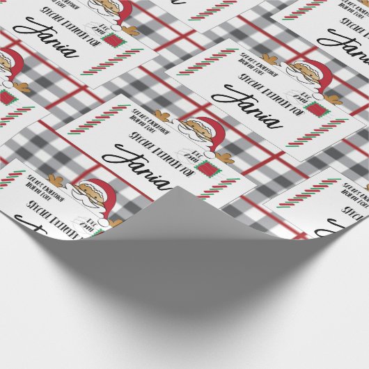 Santa North Pole Special Delivery Personalized Kin Cadeaupapier (Hoek)