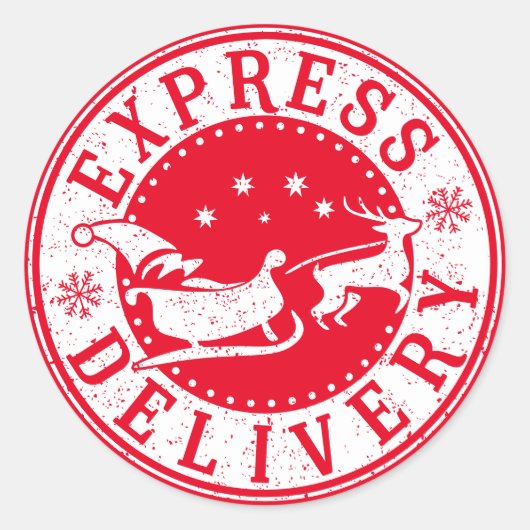 santa north poolle express gift geheim ronde sticker (Voorkant)