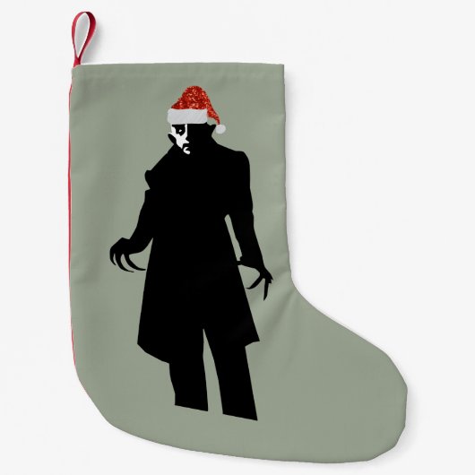 santa nosferatu xmas kerstmis stocker kleine kerstsok (Voorkant)