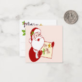 Santa Note Kaart Notitiekaartje (Voorkant / Achterkant in situ)