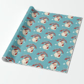 Santa Nr 4 Prettig Kerstfeest Cadeaupapier (Uitgerold)