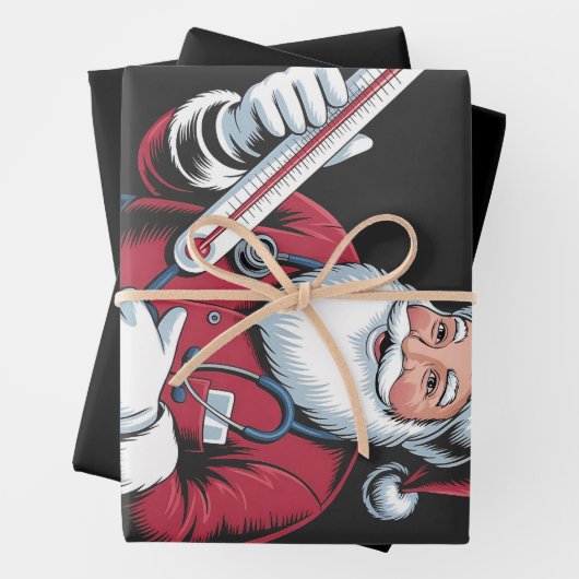 Santa Nurse Xmas Nursing Healthcare Worker   Inpakpapier Vel (In situ)