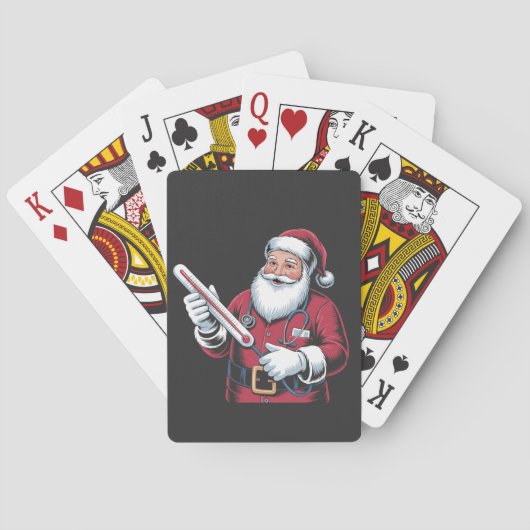 Santa Nurse Xmas Nursing Healthcare Worker   Pokerkaarten (Achterkant)