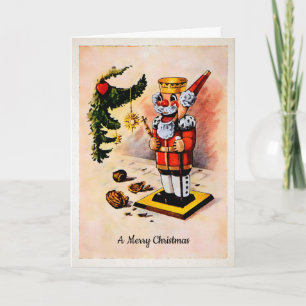 Santa Nutkraker Holiday Card Feestdagen Kaart